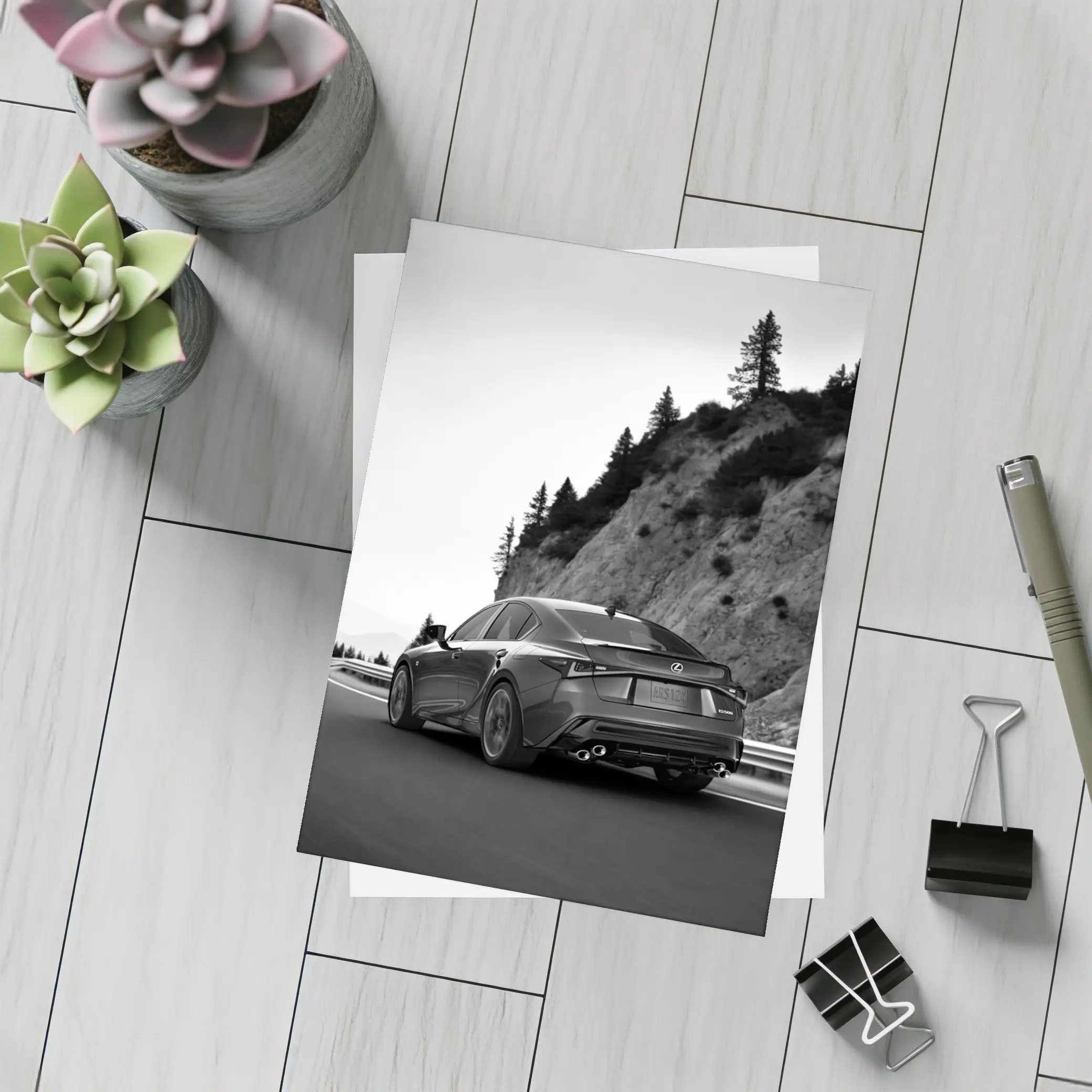 Lexus IS F Sport Black White Mountain Road – Postcards