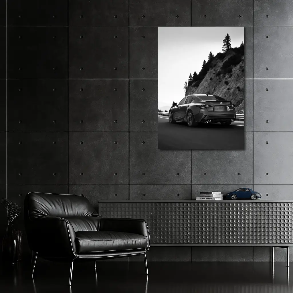 Lexus IS F Sport Black White Mountain Road – Wall Art