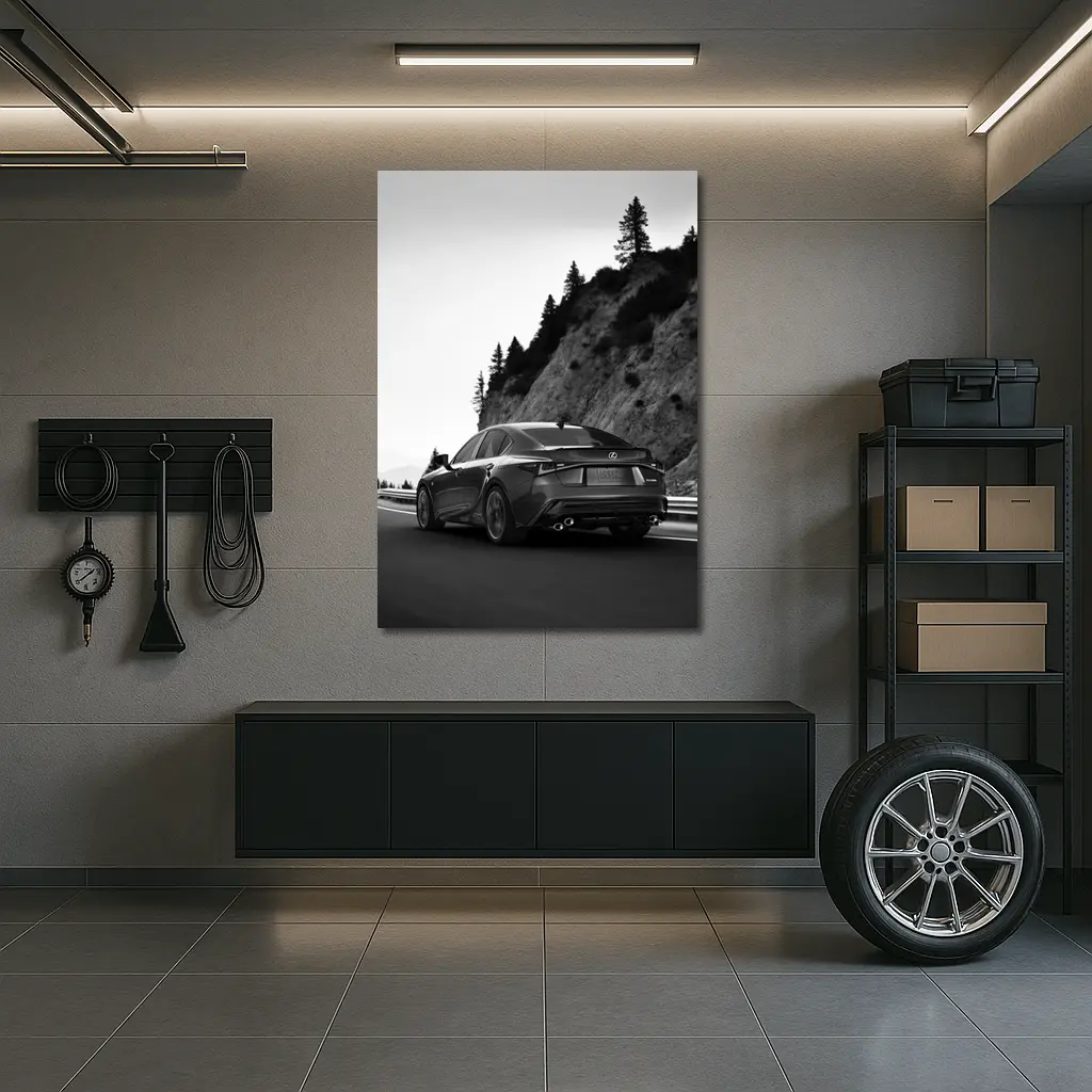 Lexus IS F Sport Black White Mountain Road – Wall Art