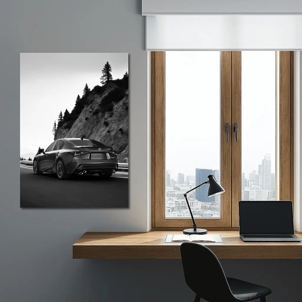 Lexus IS F Sport Black White Mountain Road – Wall Art