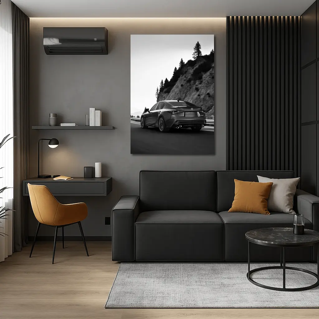 Lexus IS F Sport Black White Mountain Road – Wall Art