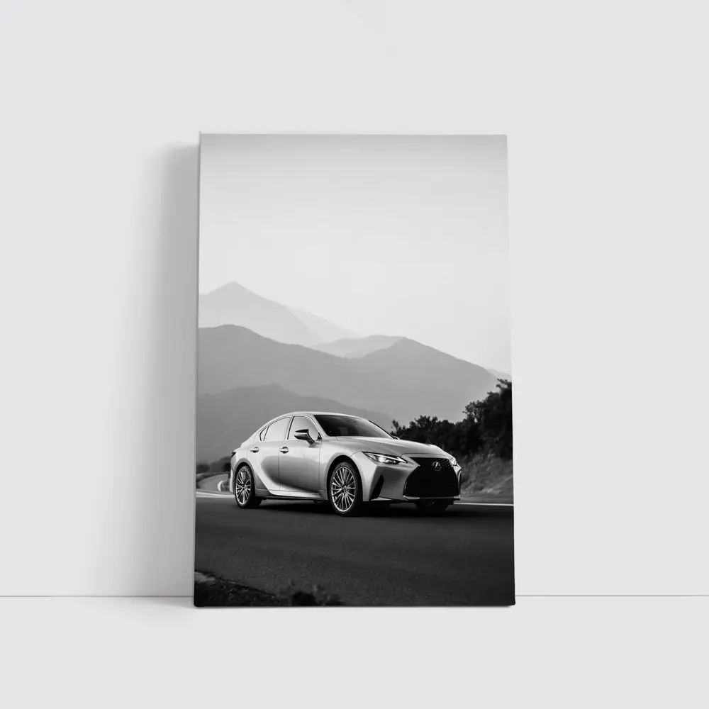 Lexus IS Silver Sedan Mountain Road – Wall Art