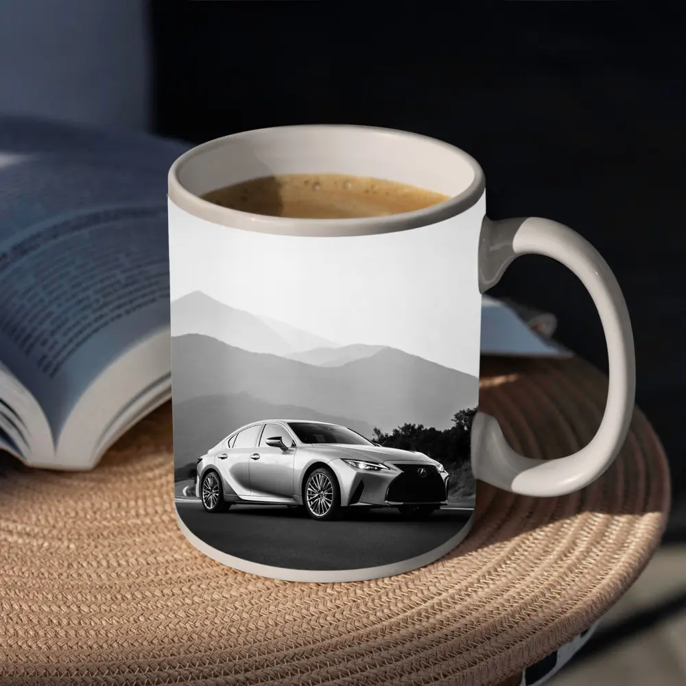 Lexus IS Silver Sedan Mountain Road – Mugs