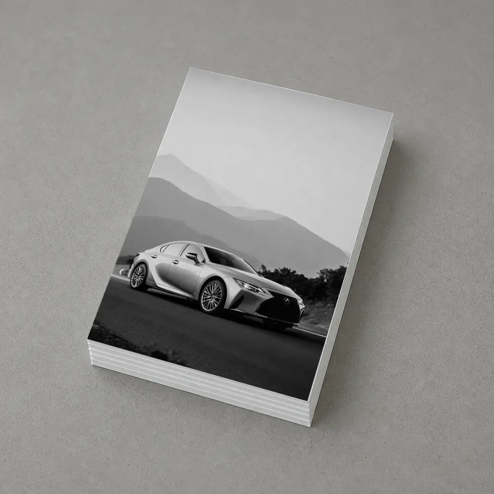 Lexus IS Silver Sedan Mountain Road – Postcards