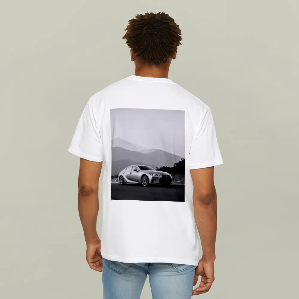 Lexus IS Silver Sedan Mountain Road – T-Shirts