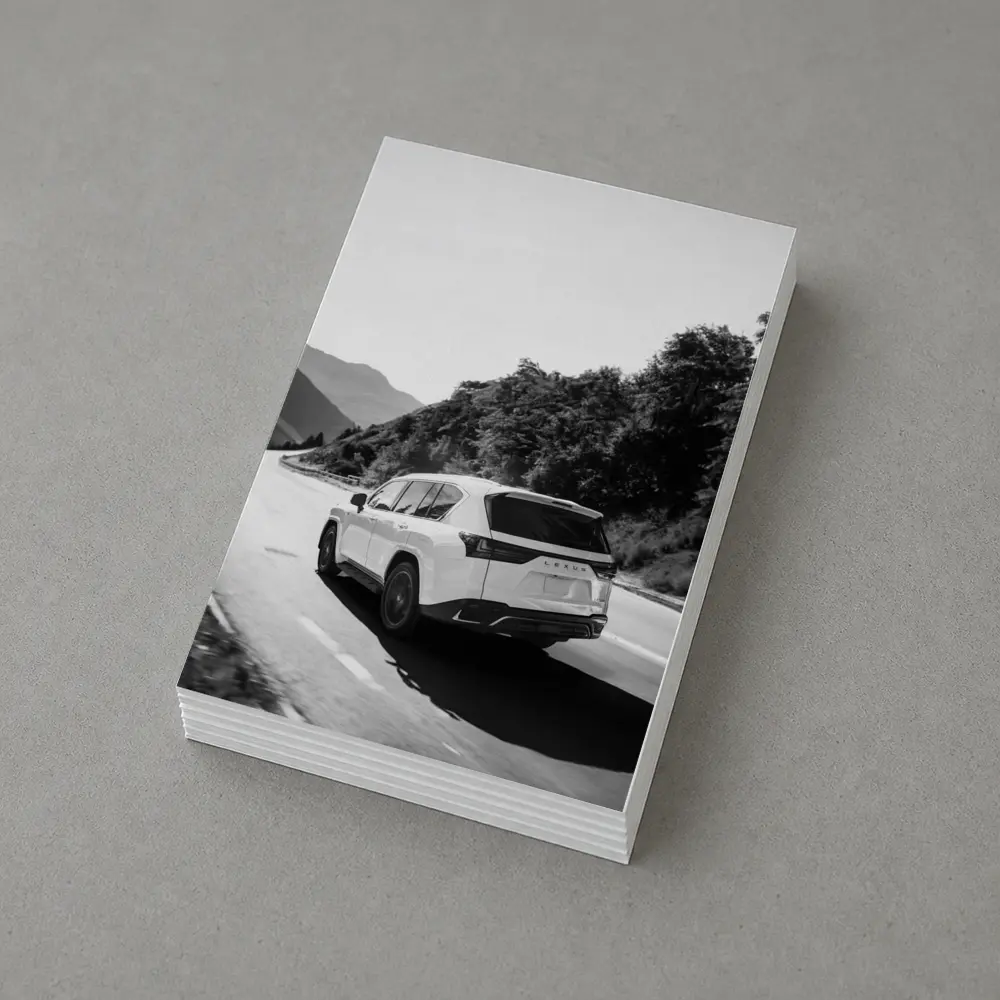 Lexus LX Mountain Road Black White – Postcards