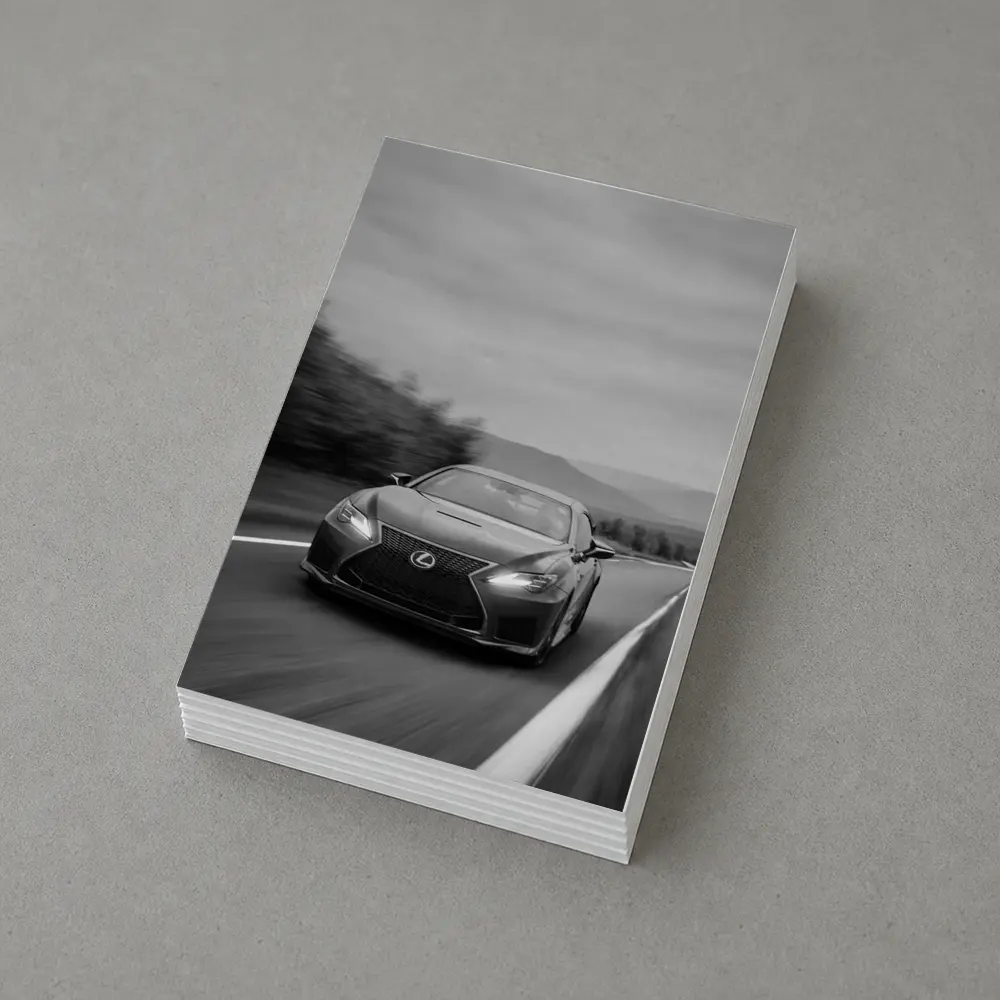 Lexus RC Black White Road Speed Shot – Postcards