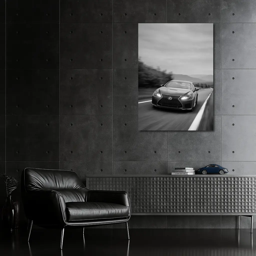 Lexus RC Black White Road Speed Shot – Wall Art