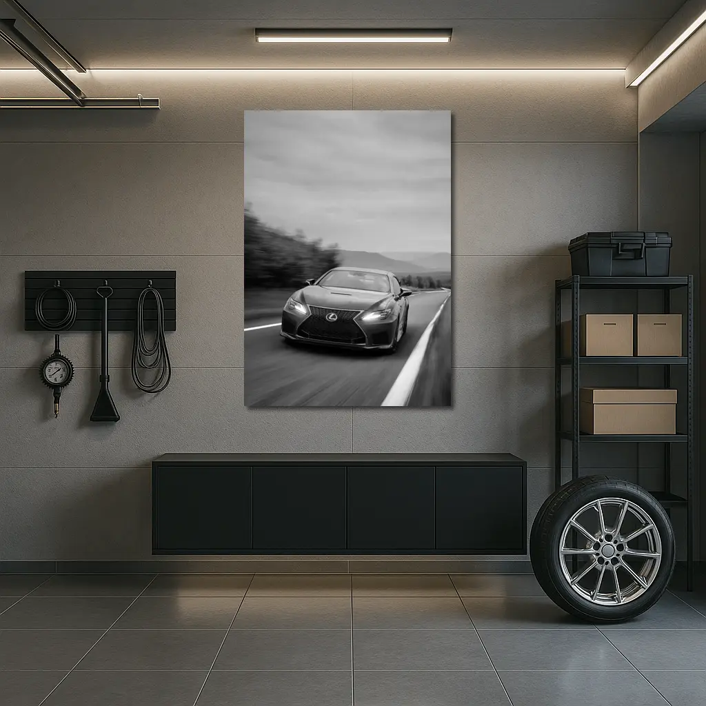 Lexus RC Black White Road Speed Shot – Wall Art