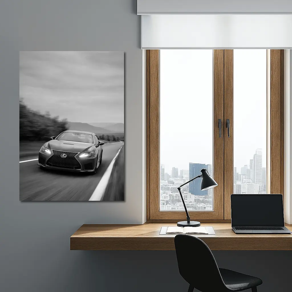 Lexus RC Black White Road Speed Shot – Wall Art