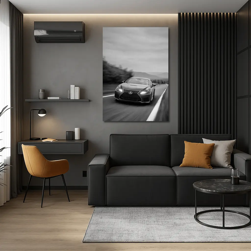 Lexus RC Black White Road Speed Shot – Wall Art