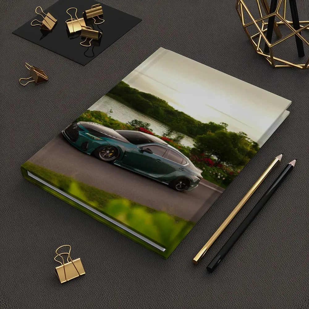 Lexus IS Slammed Green Sedan Lakeside Setting – Notebooks
