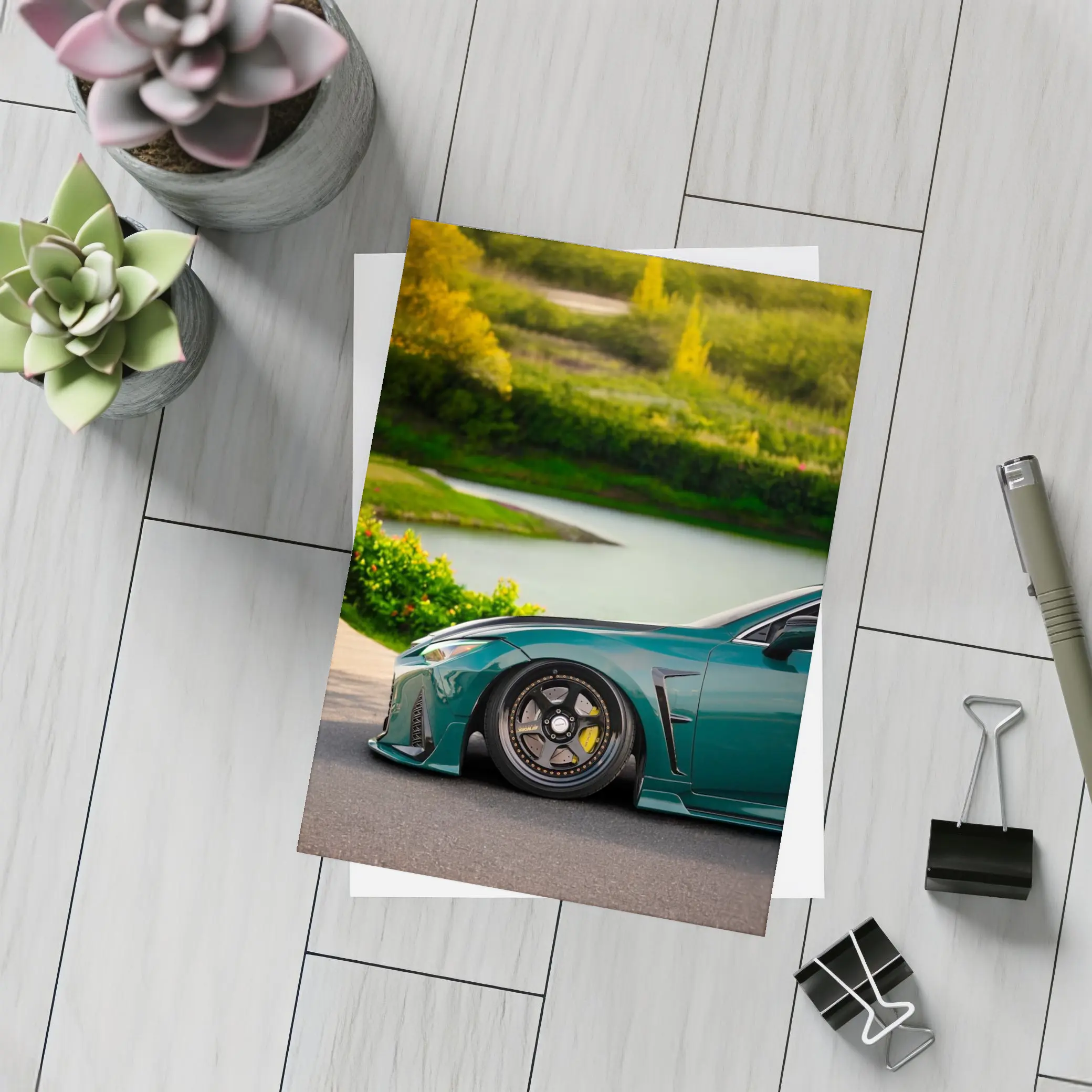 Lexus RC Green Stance Park Setting – Postcards