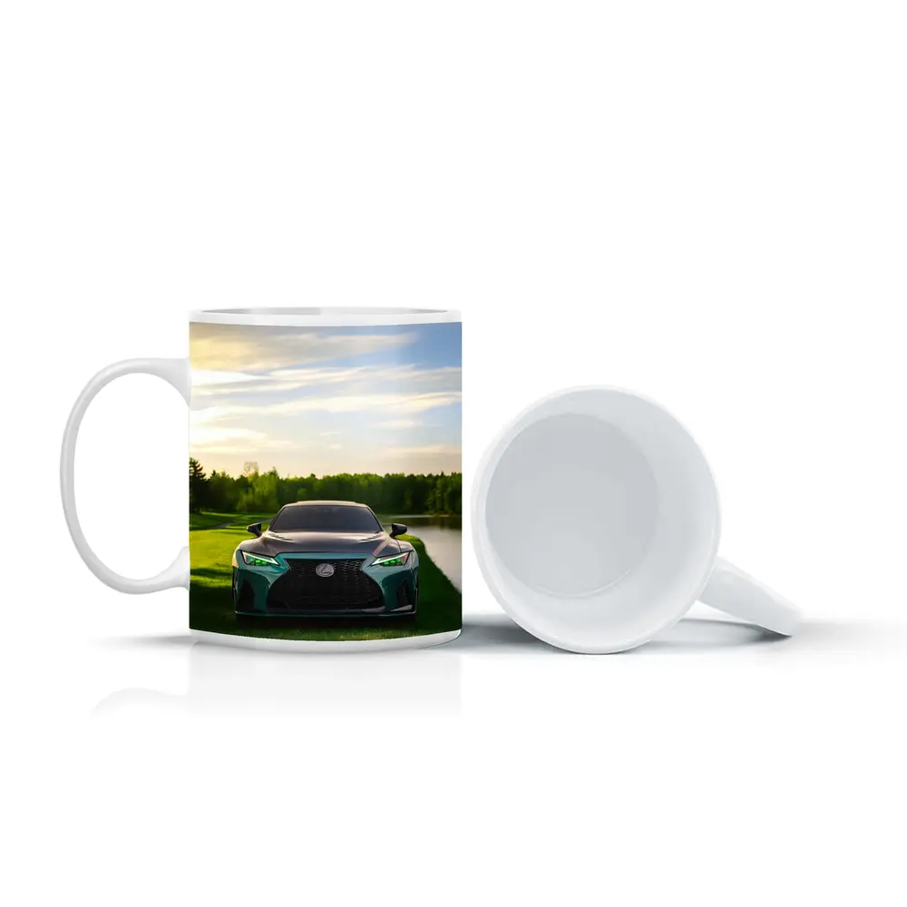 Lexus IS Green Front View Nature Setting – Mugs