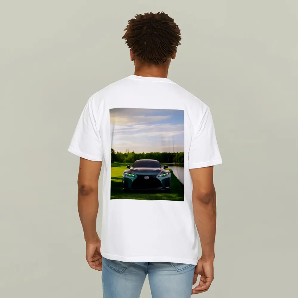 Lexus IS Green Front View Nature Setting – T-Shirts