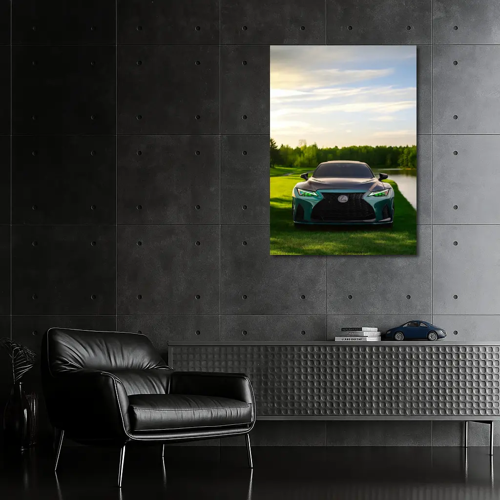 Lexus IS Green Front View Nature Setting – Wall Art