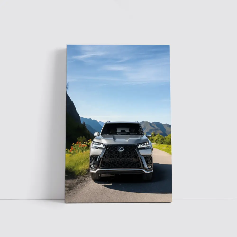Lexus LX Silver SUV Mountain Road – Wall Art