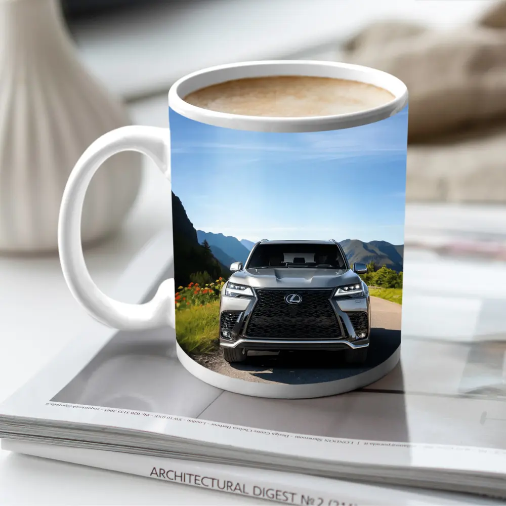 Lexus LX Silver SUV Mountain Road – Mugs
