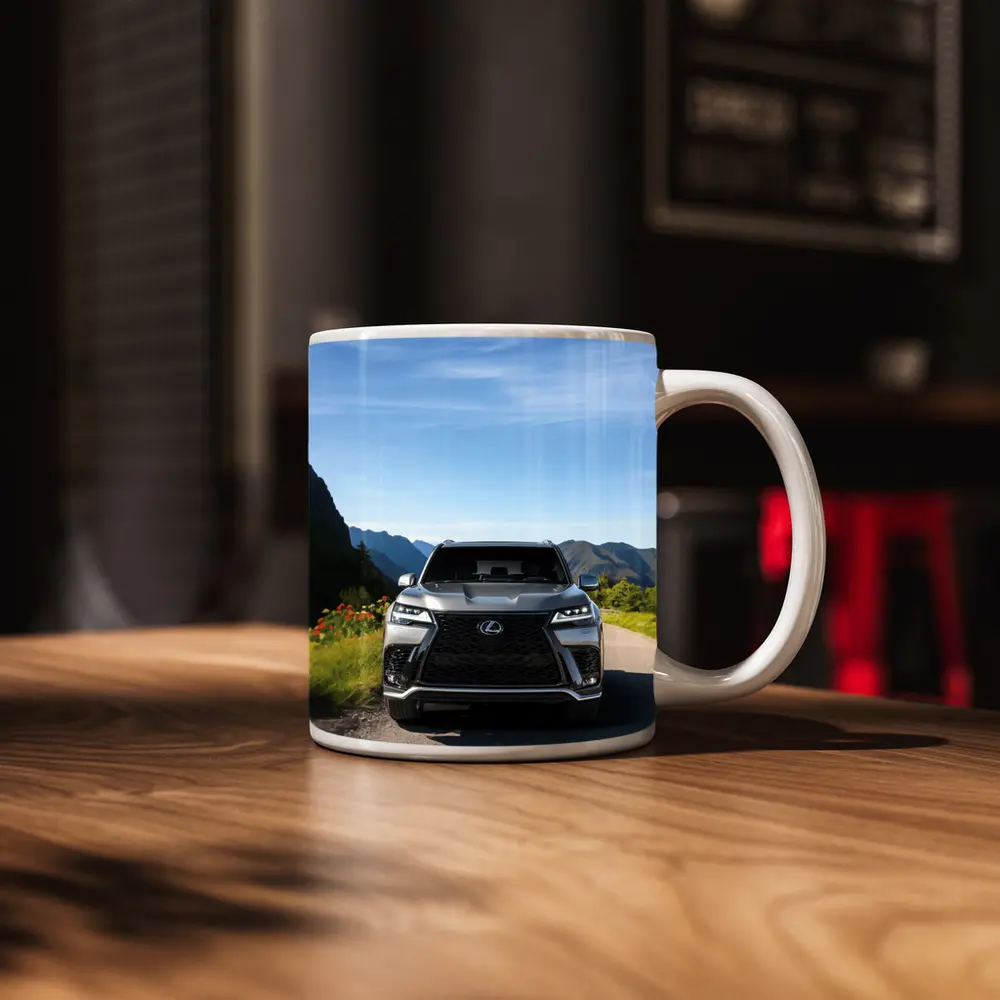 Lexus LX Silver SUV Mountain Road – Mugs