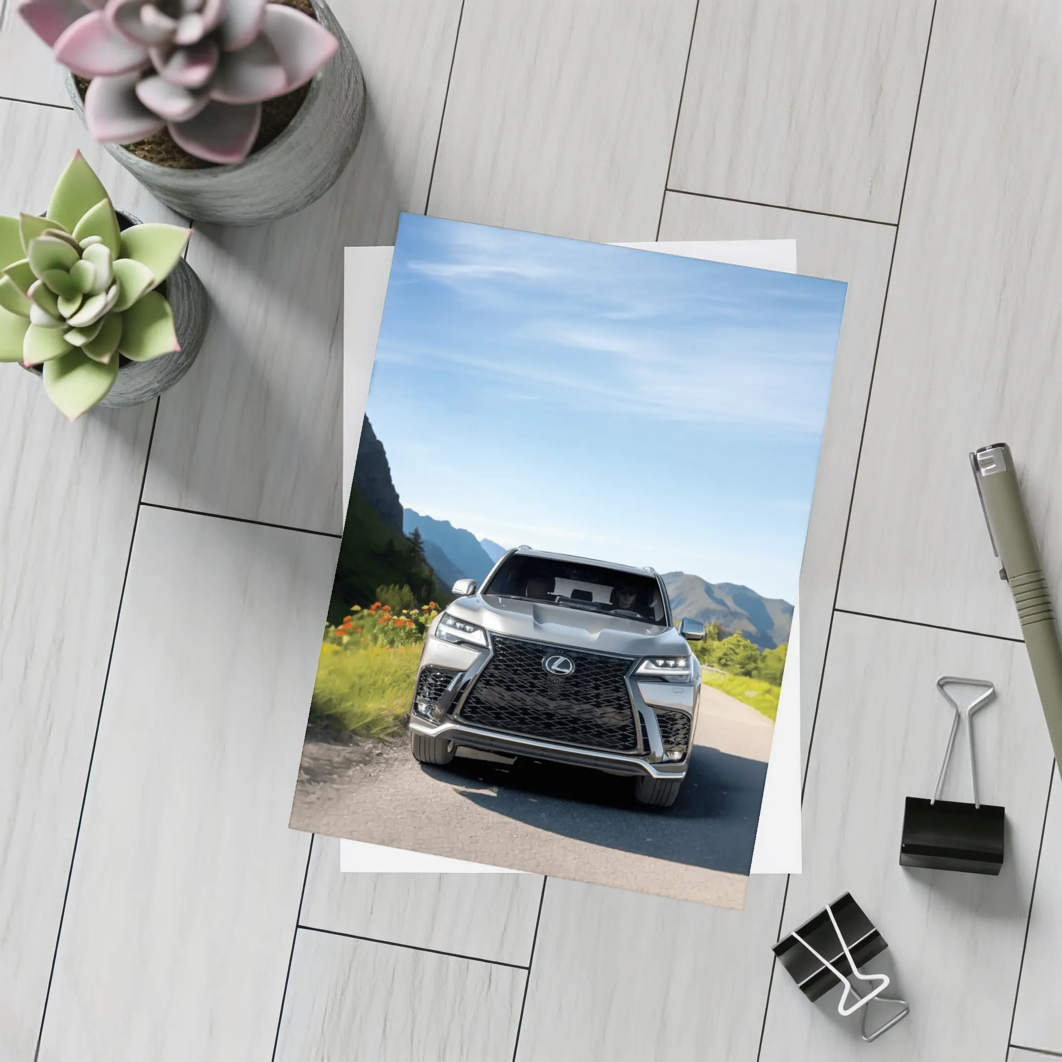 Lexus LX Silver SUV Mountain Road – Postcards