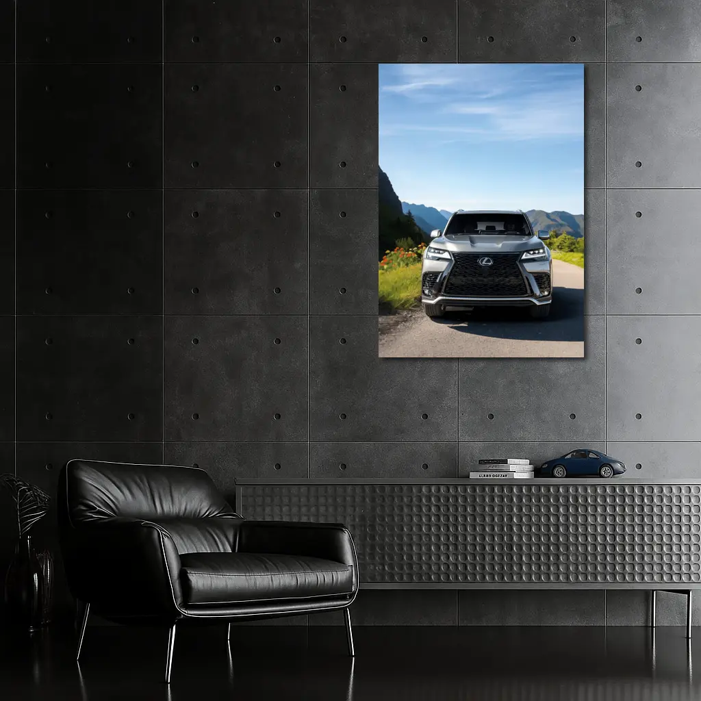 Lexus LX Silver SUV Mountain Road – Wall Art