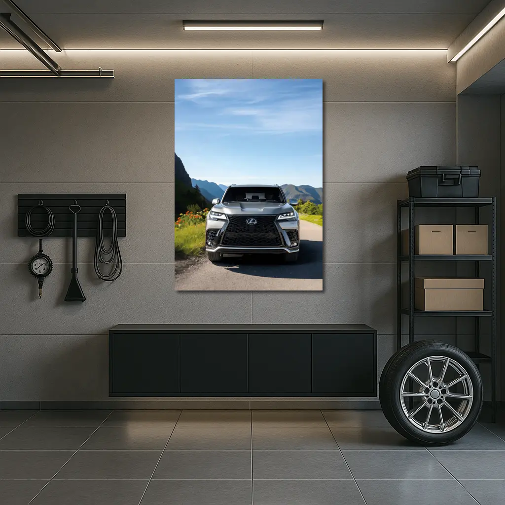 Lexus LX Silver SUV Mountain Road – Wall Art