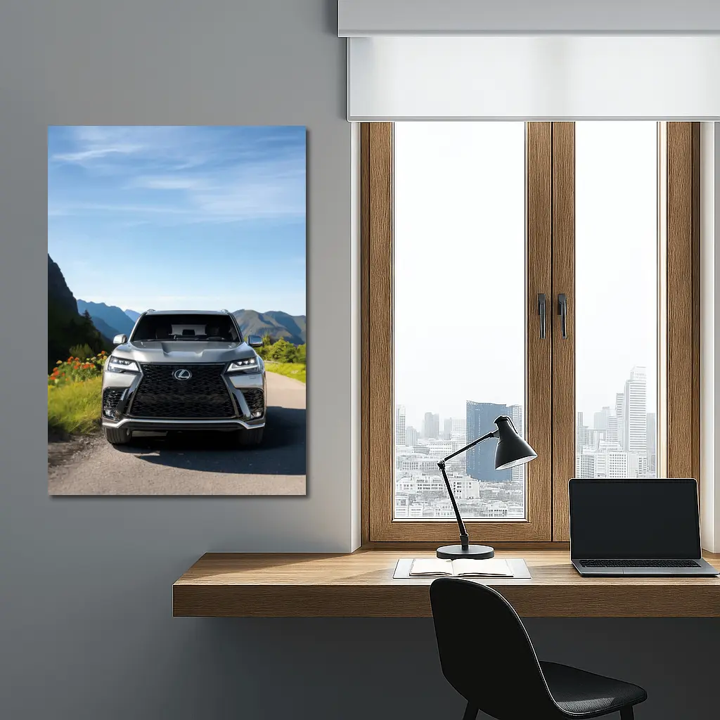 Lexus LX Silver SUV Mountain Road – Wall Art