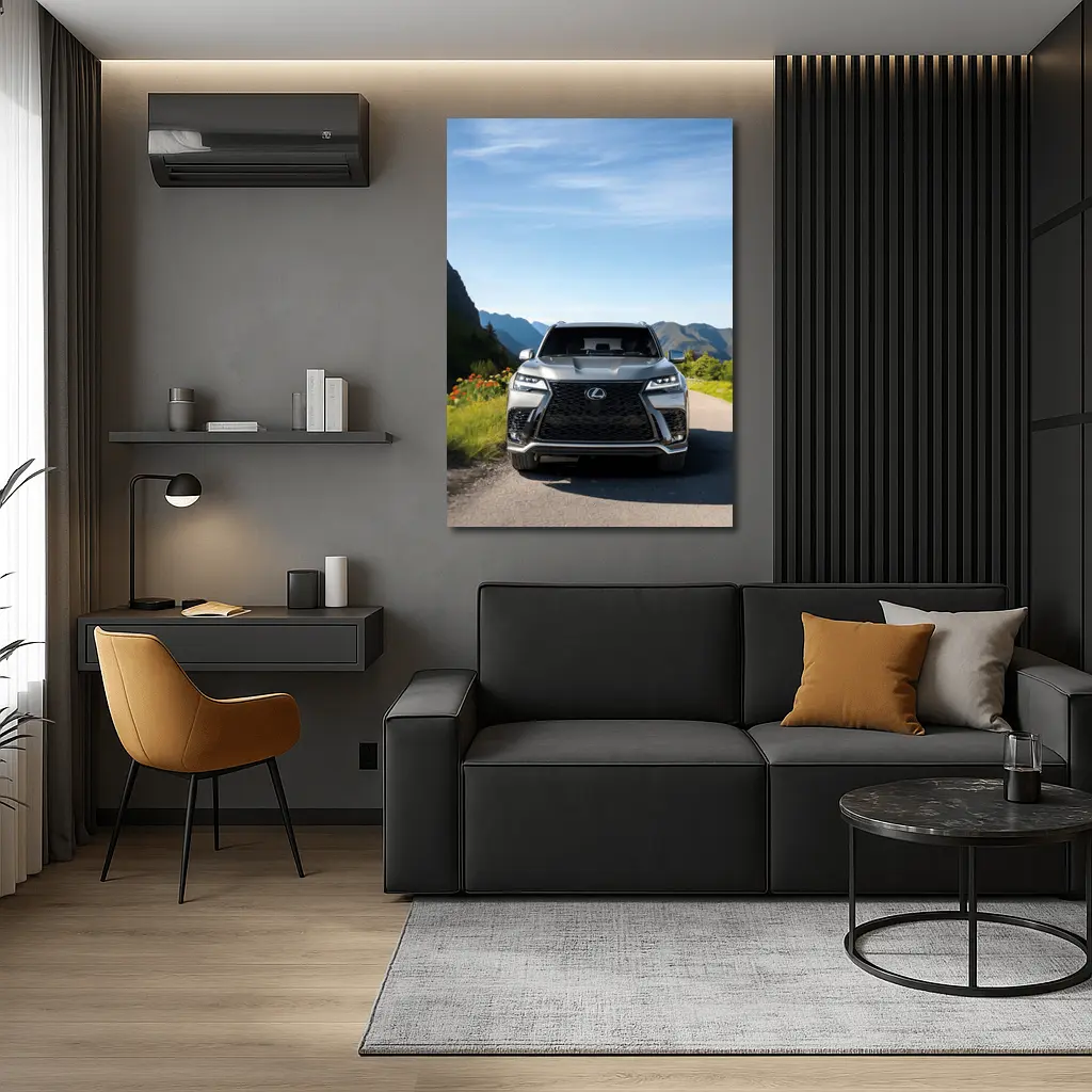 Lexus LX Silver SUV Mountain Road – Wall Art