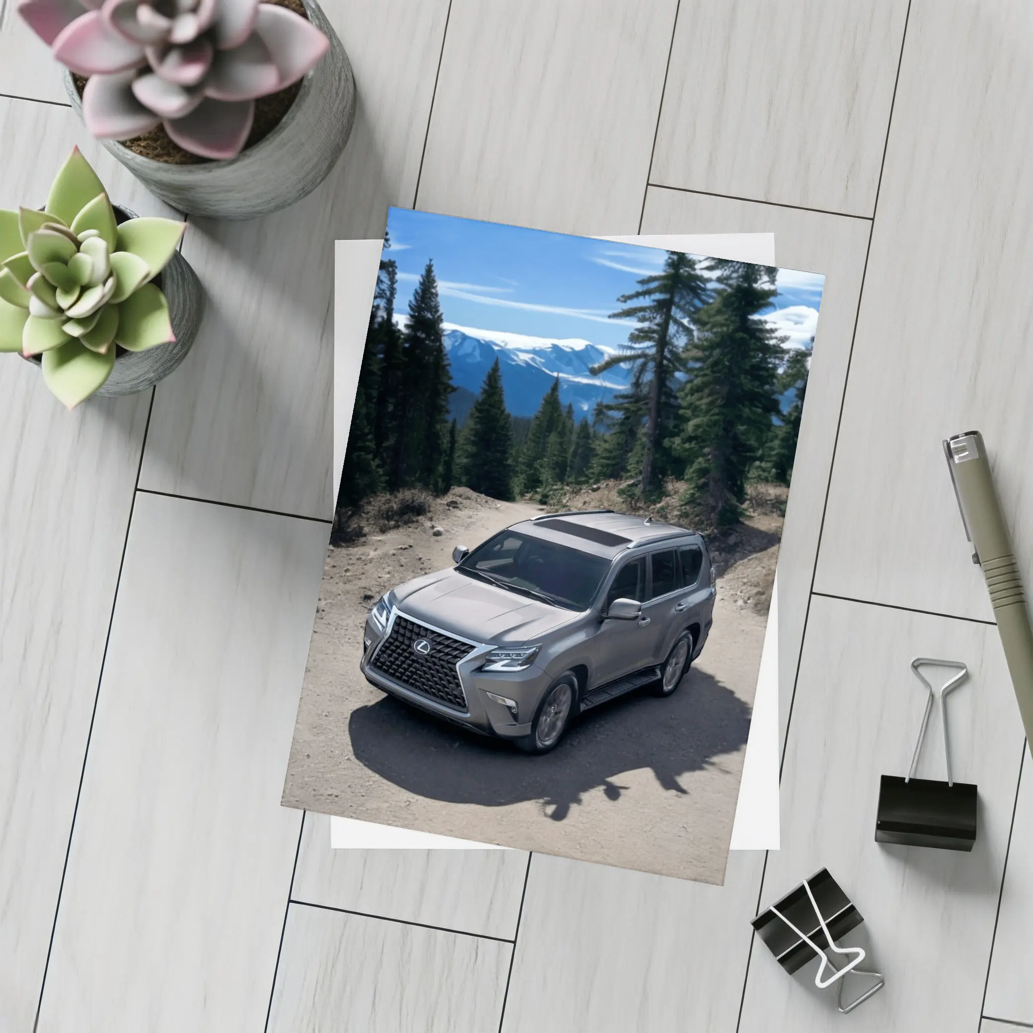 Lexus GX Silver SUV Mountain Trail – Postcards