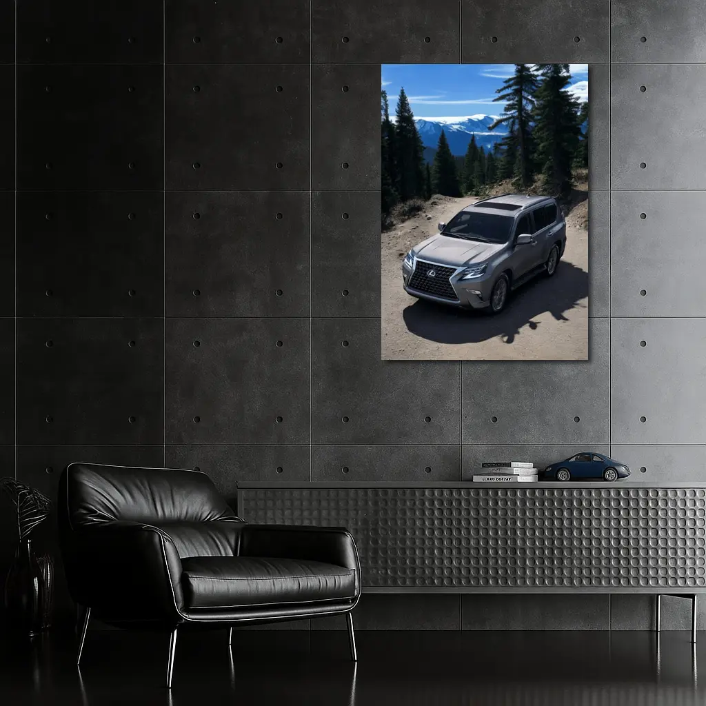 Lexus GX Silver SUV Mountain Trail – Wall Art