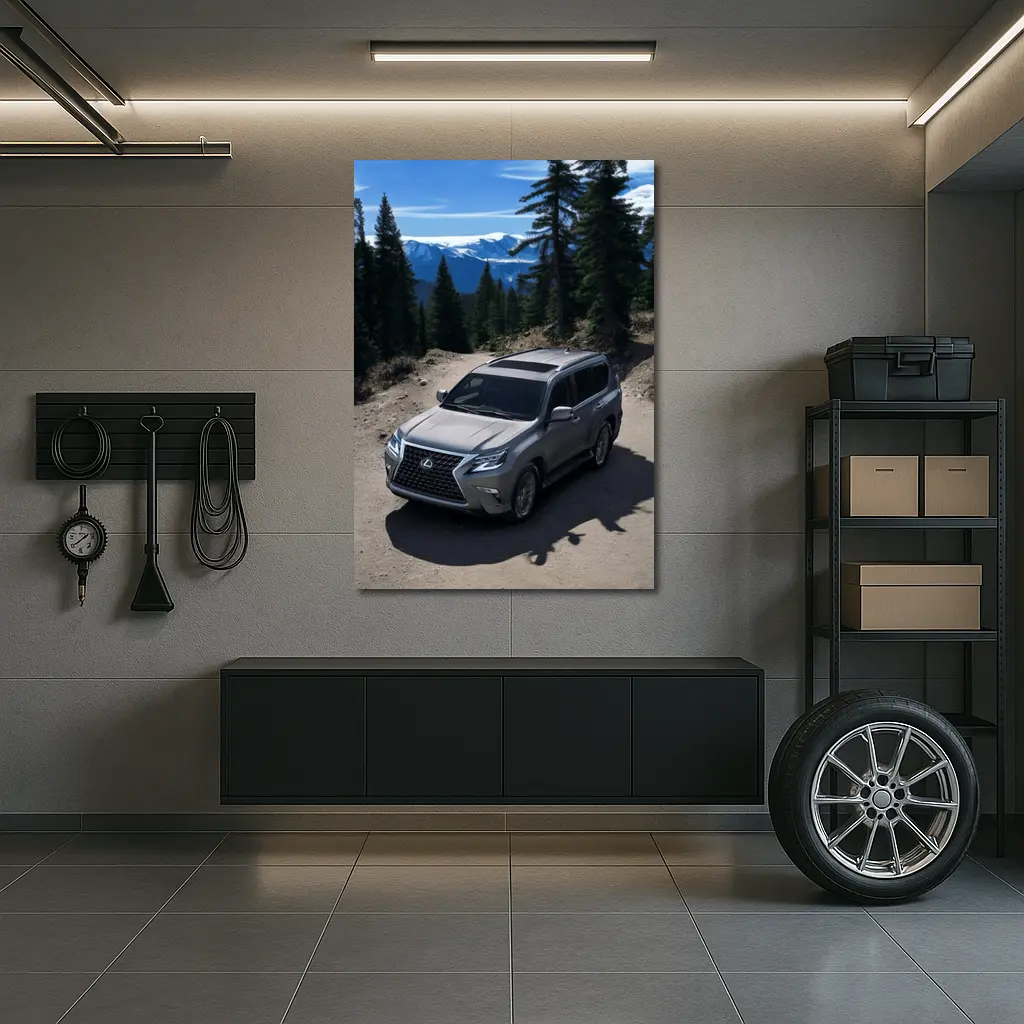 Lexus GX Silver SUV Mountain Trail – Wall Art