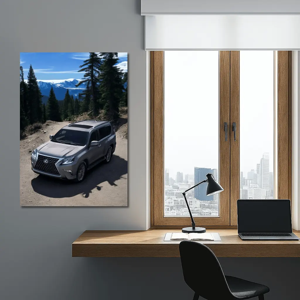 Lexus GX Silver SUV Mountain Trail – Wall Art