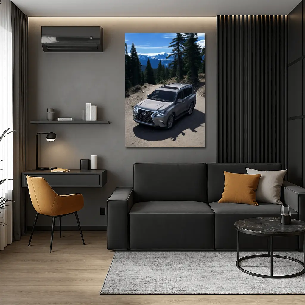 Lexus GX Silver SUV Mountain Trail – Wall Art