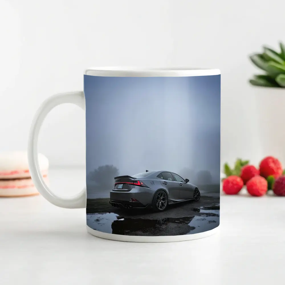 Lexus IS Sedan Foggy Moody Gray Day – Mugs