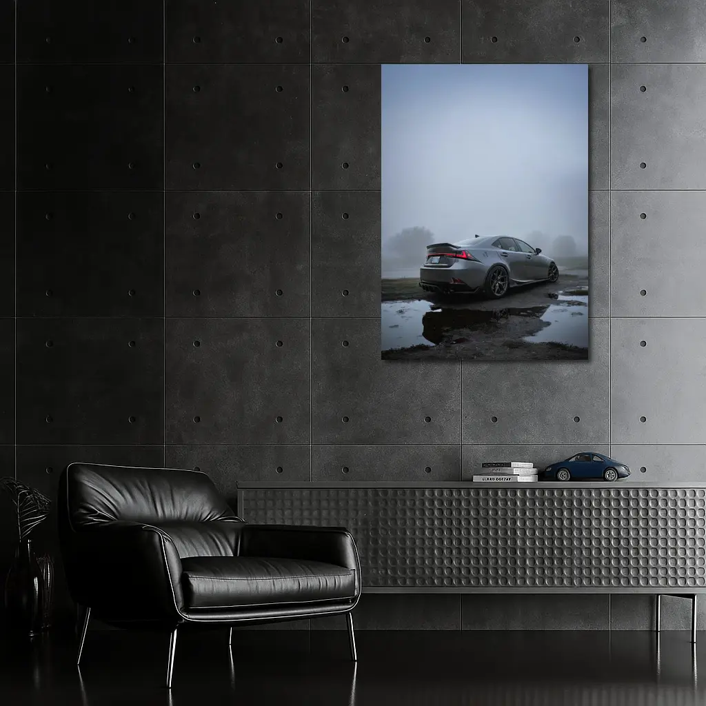Lexus IS Sedan Foggy Moody Gray Day – Wall Art