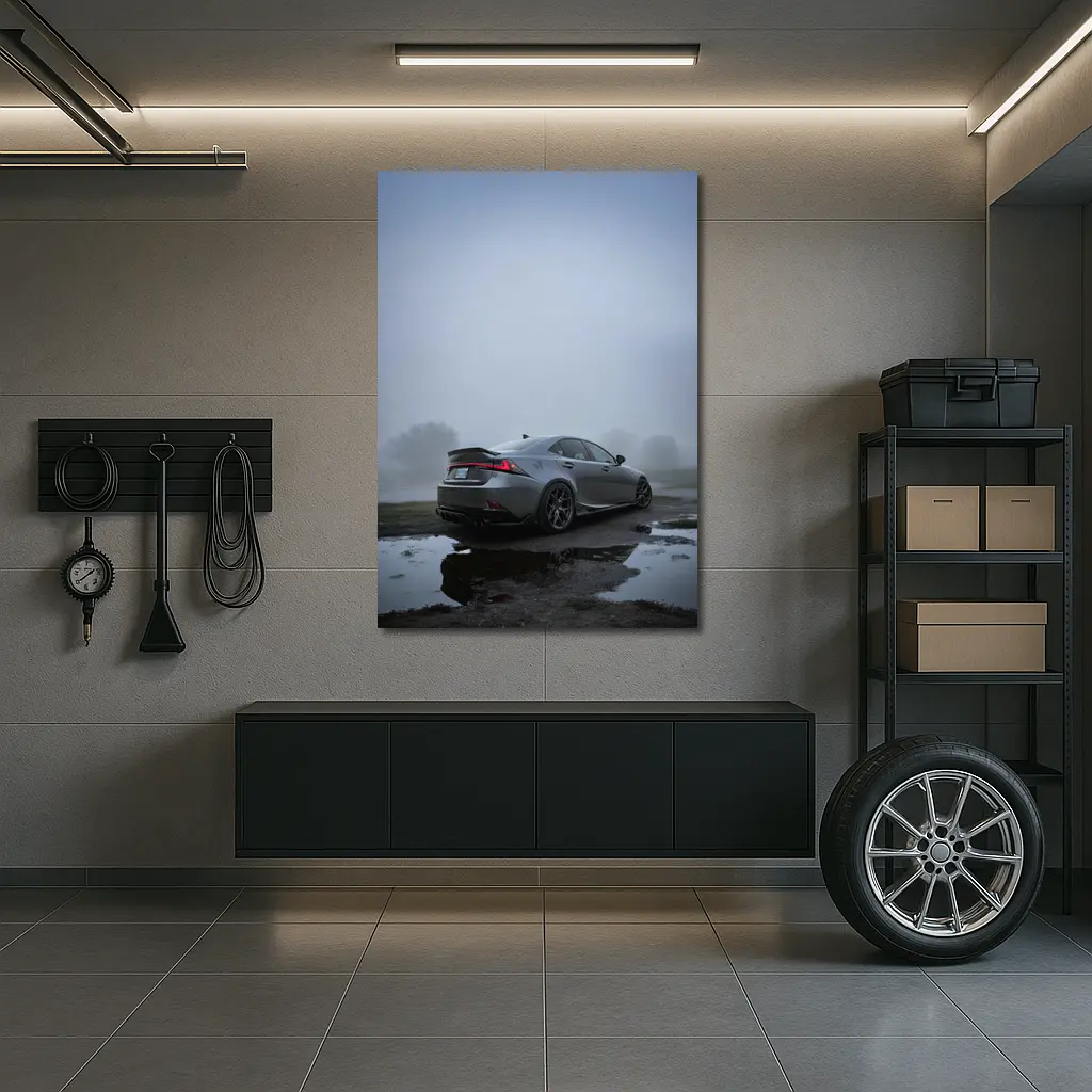 Lexus IS Sedan Foggy Moody Gray Day – Wall Art