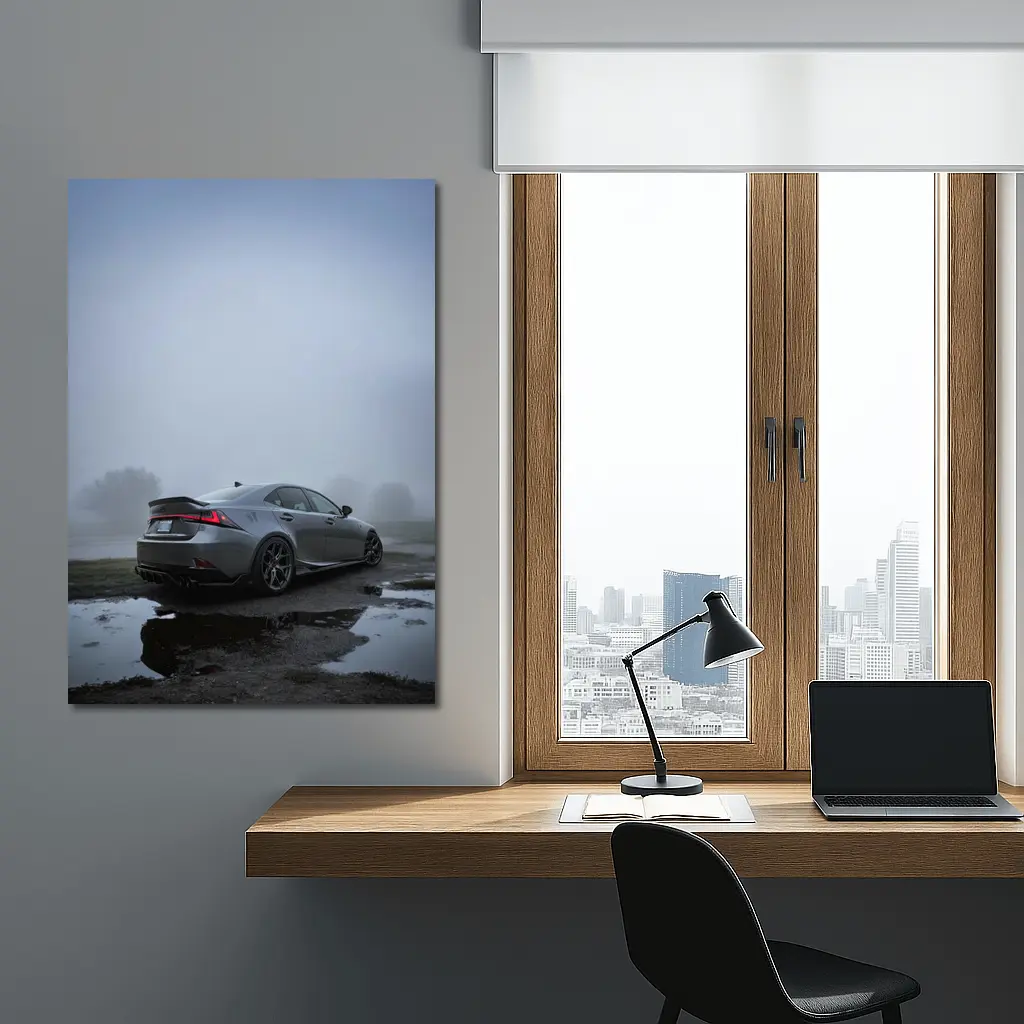Lexus IS Sedan Foggy Moody Gray Day – Wall Art
