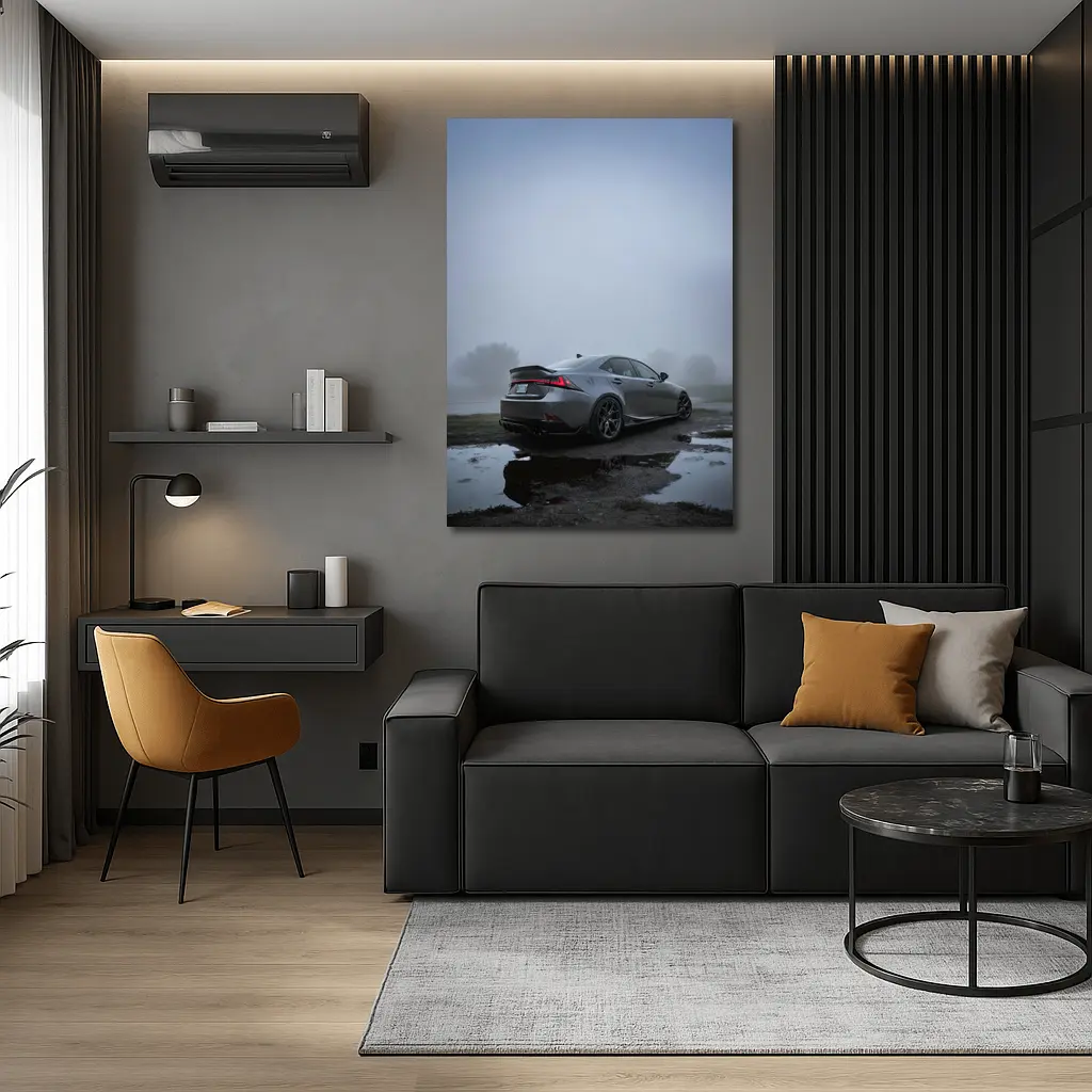 Lexus IS Sedan Foggy Moody Gray Day – Wall Art