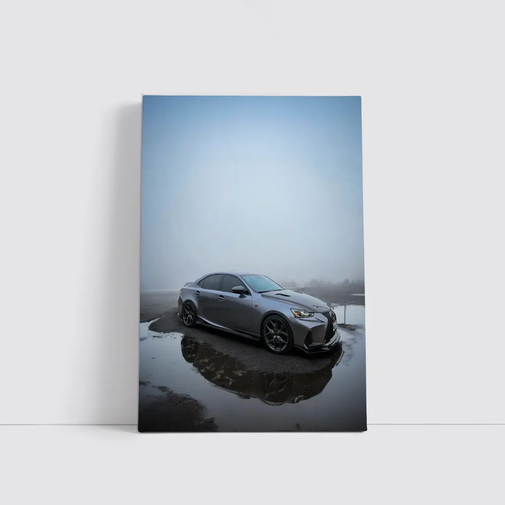 Lexus IS Sedan Foggy Wet Pavement – Wall Art