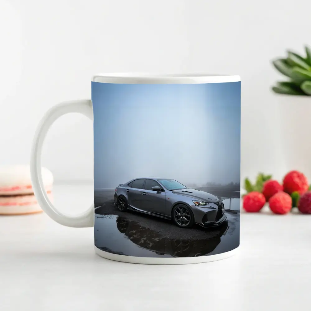 Lexus IS Sedan Foggy Wet Pavement – Mugs