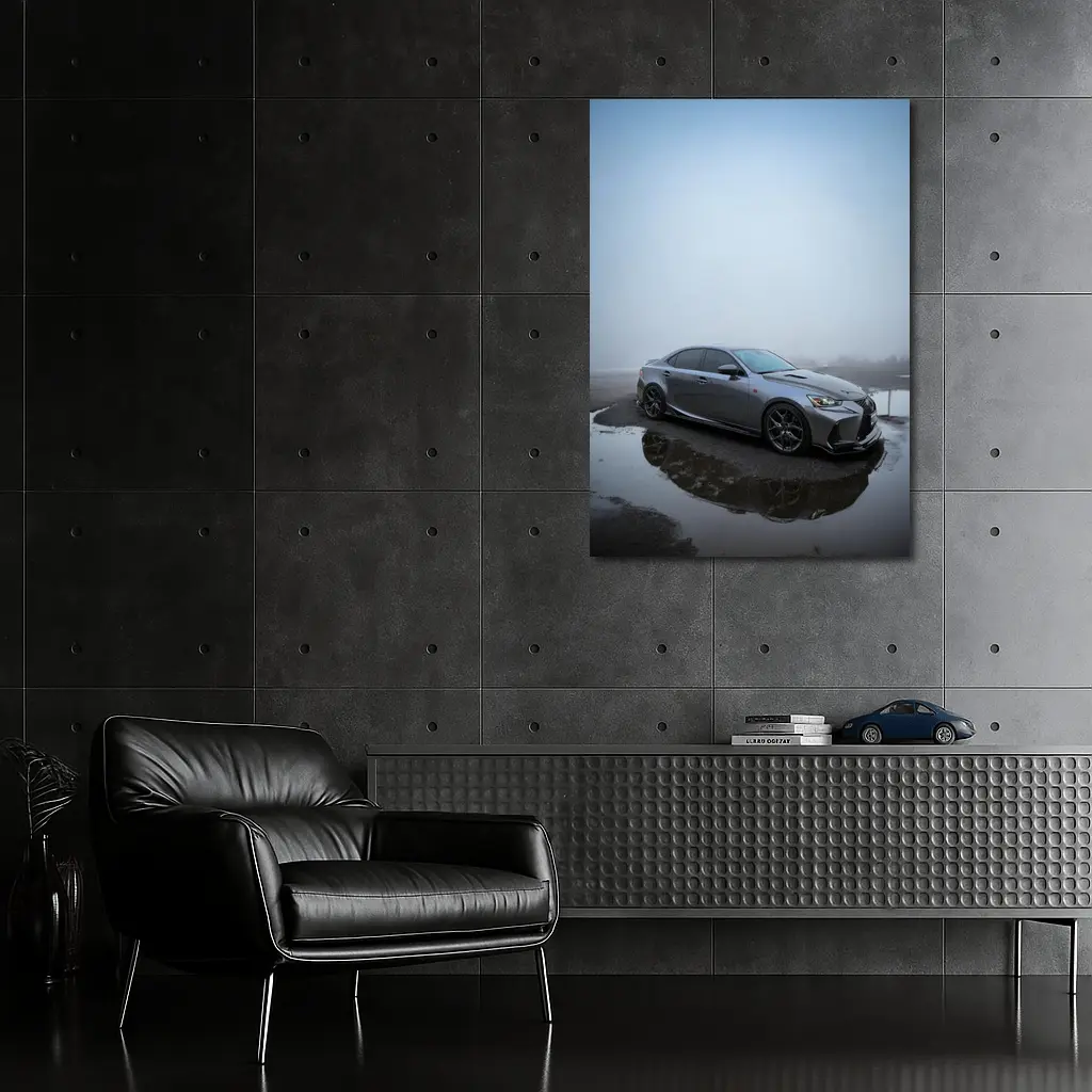 Lexus IS Sedan Foggy Wet Pavement – Wall Art