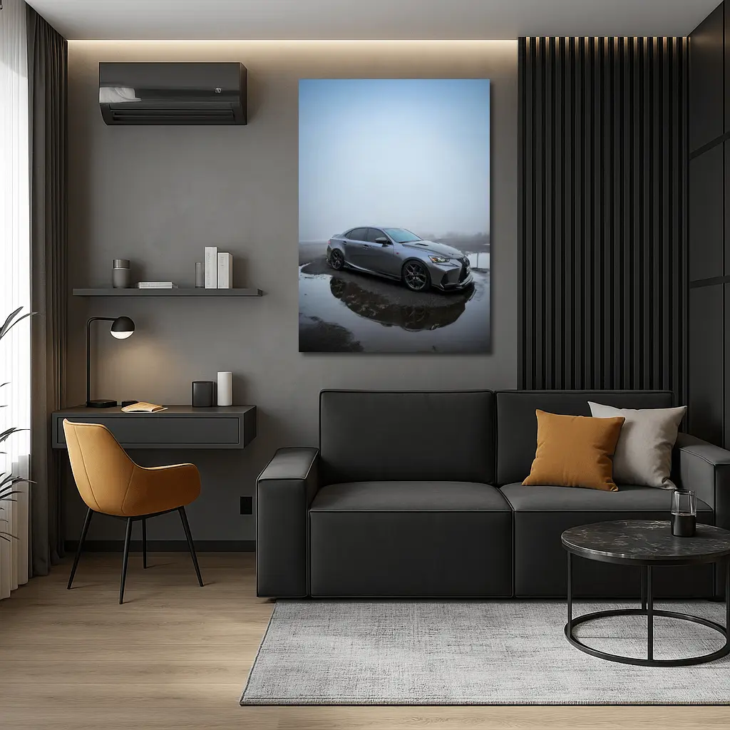 Lexus IS Sedan Foggy Wet Pavement – Wall Art