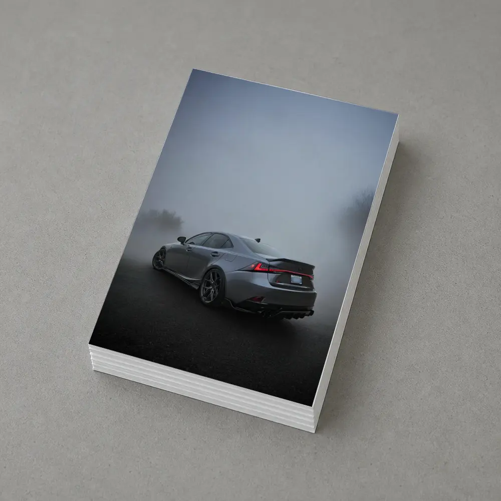 Lexus IS Sedan Gray Fog Moody Scene – Postcards