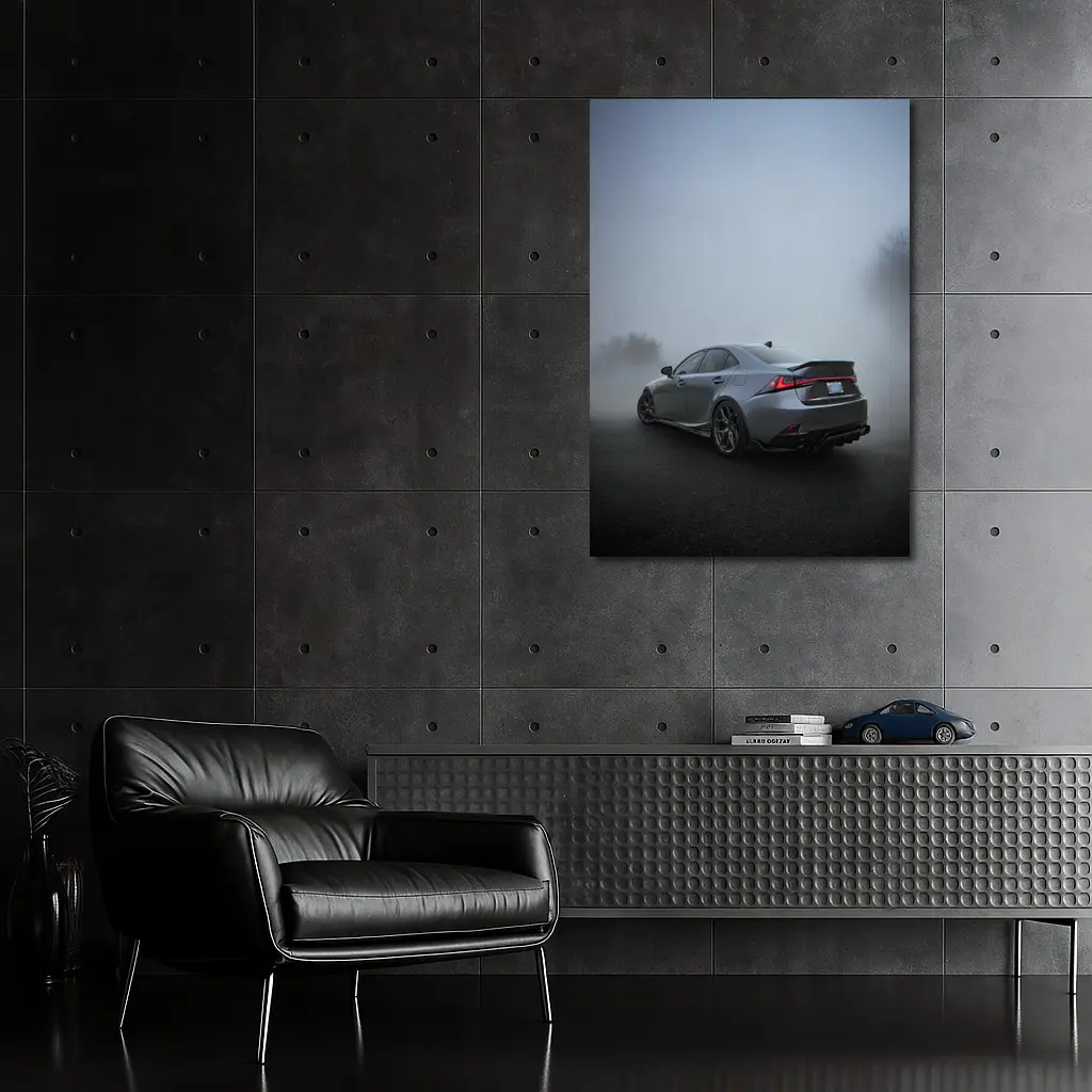 Lexus IS Sedan Gray Fog Moody Scene – Wall Art