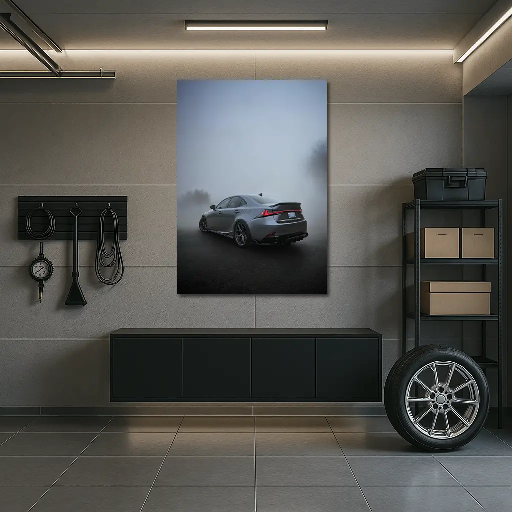 Lexus IS Sedan Gray Fog Moody Scene – Wall Art