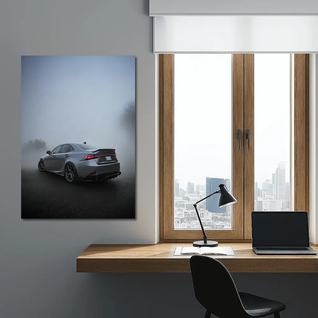 Lexus IS Sedan Gray Fog Moody Scene – Wall Art