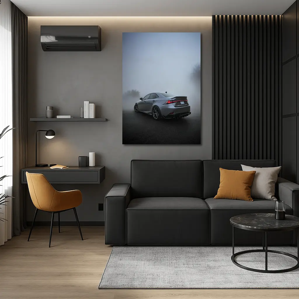 Lexus IS Sedan Gray Fog Moody Scene – Wall Art