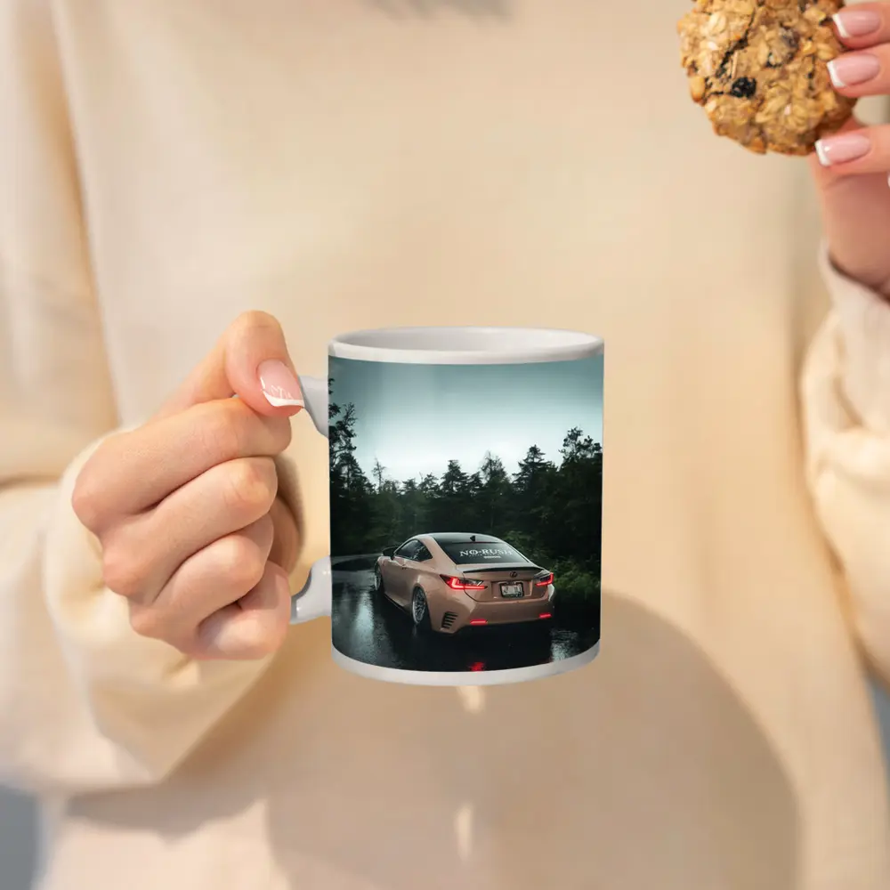 Lexus RC Rainy Forest Road Rear View – Mugs