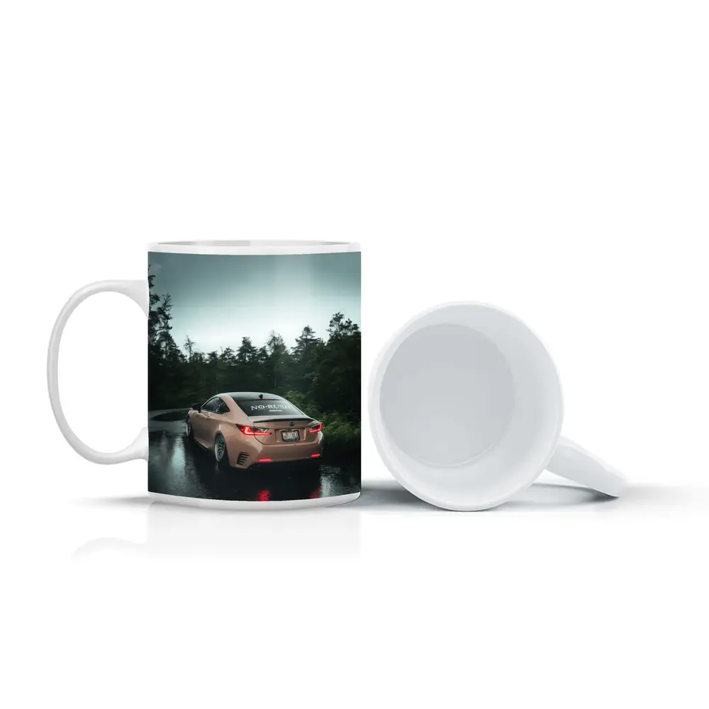 Lexus RC Rainy Forest Road Rear View – Mugs