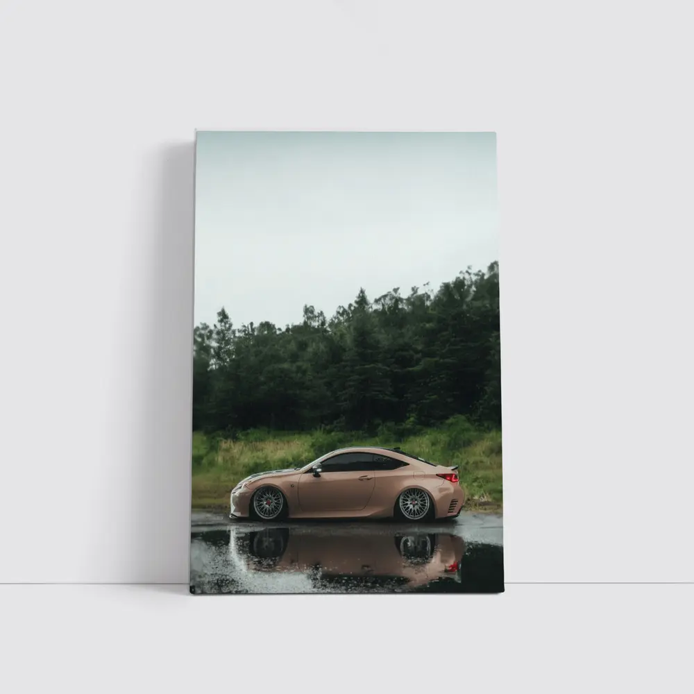 Lexus RC Coupe Rainy Forest Reflection – Wall Art